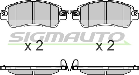 SIGMAUTO SPB706 - Тормозные колодки, дисковые, комплект unicars.by