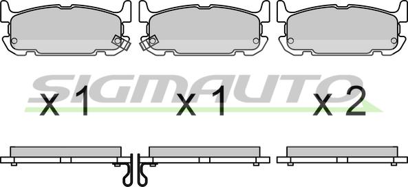 SIGMAUTO SPB708 - Тормозные колодки, дисковые, комплект unicars.by