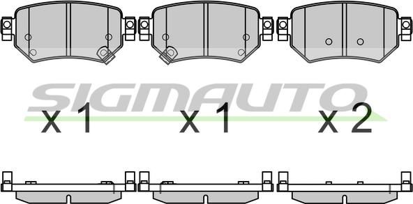 SIGMAUTO SPB707 - Тормозные колодки, дисковые, комплект unicars.by