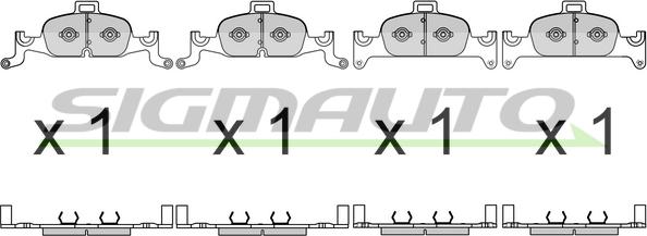 SIGMAUTO SPB719 - Тормозные колодки, дисковые, комплект unicars.by