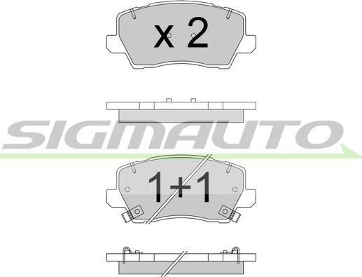 SIGMAUTO SPB787 - Тормозные колодки, дисковые, комплект unicars.by