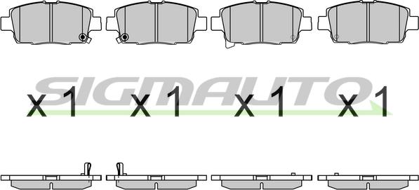 SIGMAUTO SPB730 - Тормозные колодки, дисковые, комплект unicars.by