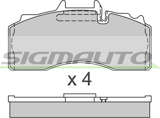 SIGMAUTO SPT334 - Тормозные колодки, дисковые, комплект unicars.by