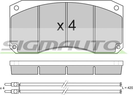 SIGMAUTO SPT256 - Тормозные колодки, дисковые, комплект unicars.by