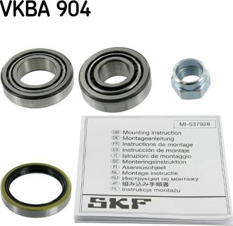 SKF VKBA 904 - Комплект подшипника ступицы колеса unicars.by