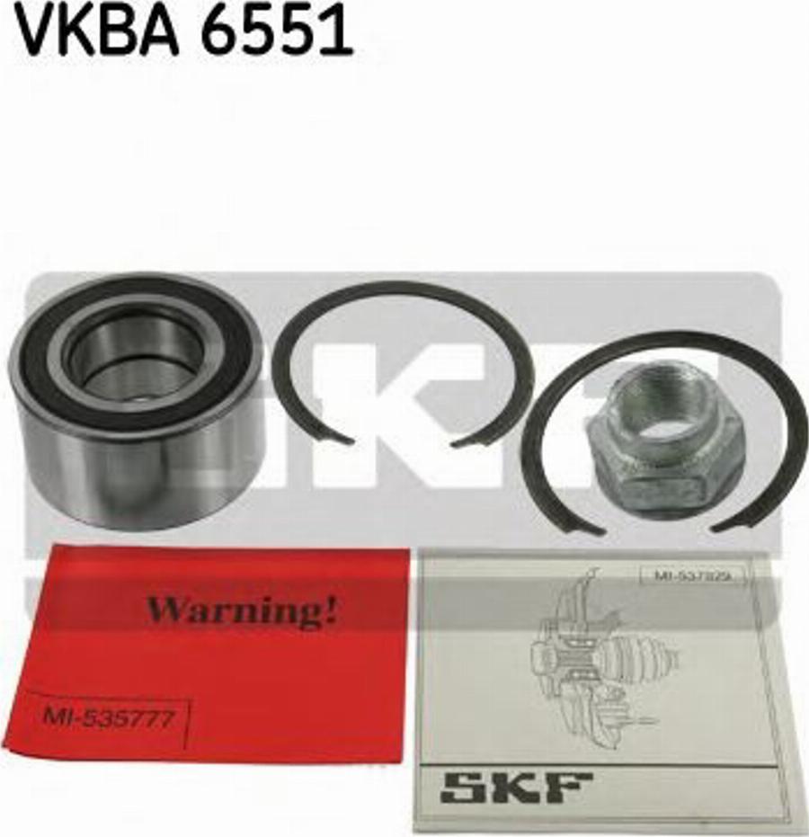 SKF VKBA6551 - Комплект подшипника ступицы колеса unicars.by