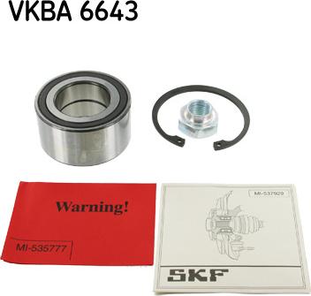 SKF VKBA 6643 - Комплект подшипника ступицы колеса unicars.by