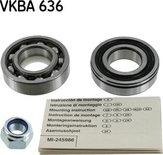 SKF VKBA 636 - Комплект подшипника ступицы колеса unicars.by