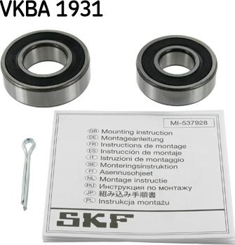 SKF VKBA 1931 - Комплект подшипника ступицы колеса unicars.by