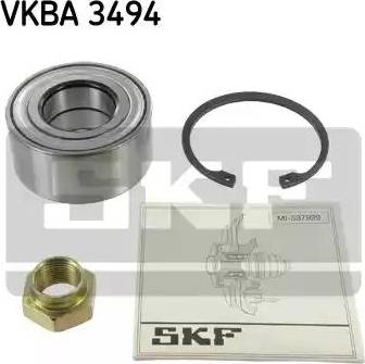 SKF VKBA 3494 - Комплект подшипника ступицы колеса unicars.by