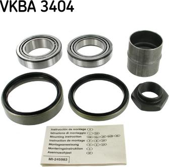 SKF VKBA 3404 - Комплект подшипника ступицы колеса unicars.by