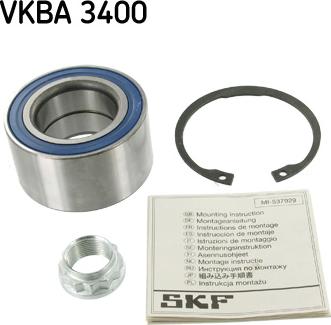 SKF VKBA 3400 - Комплект подшипника ступицы колеса unicars.by