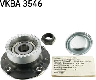 SKF VKBA 3546 - Комплект подшипника ступицы колеса unicars.by