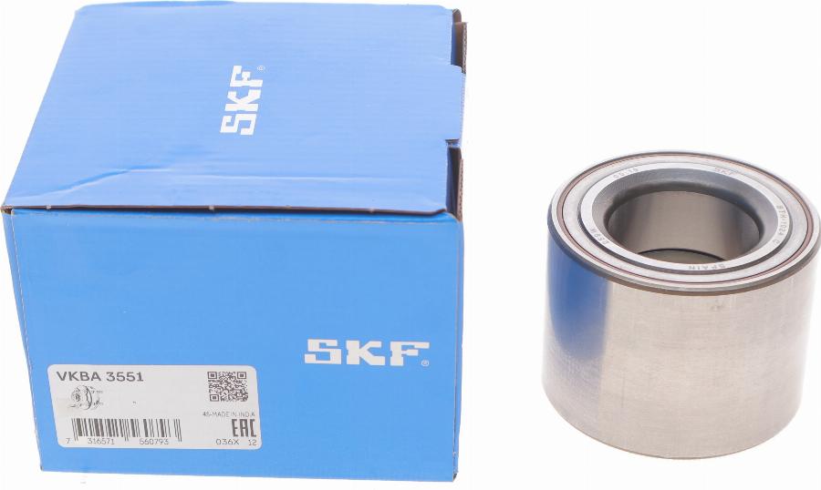 SKF VKBA 3551 - Комплект подшипника ступицы колеса unicars.by