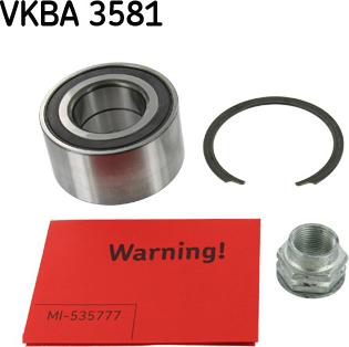 SKF VKBA 3581 - Комплект подшипника ступицы колеса unicars.by