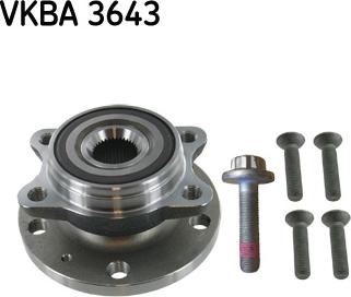 SKF VKBA 3643 - Комплект подшипника ступицы колеса unicars.by