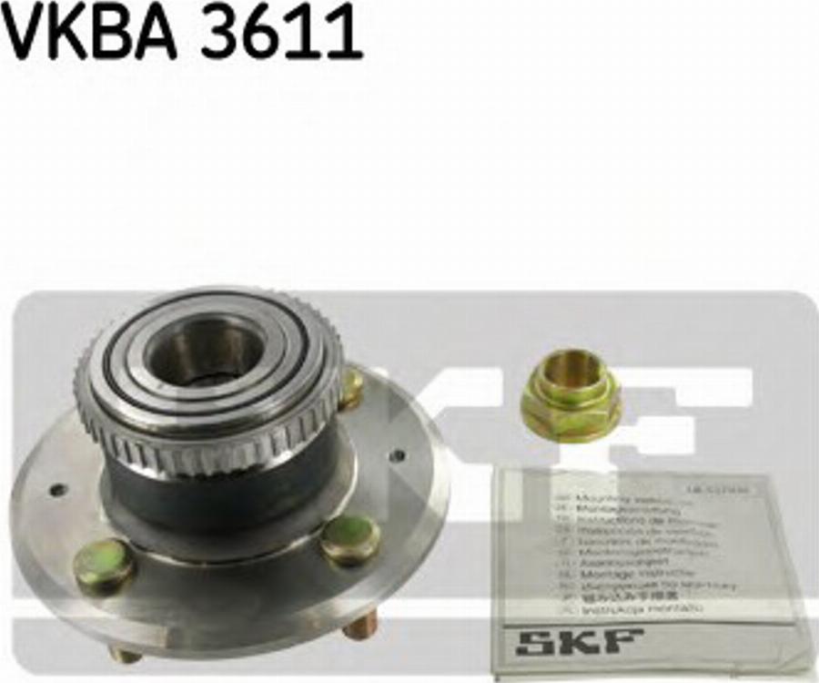 SKF VKBA3611 - Ступица колеса, поворотный кулак unicars.by