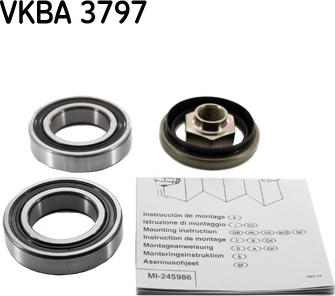 SKF VKBA 3797 - Комплект подшипника ступицы колеса unicars.by