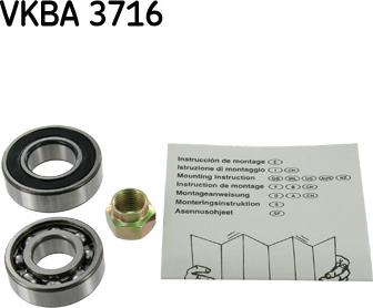 SKF VKBA 3716 - Комплект подшипника ступицы колеса unicars.by