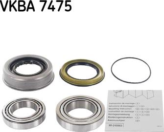 SKF VKBA 7475 - Комплект подшипника ступицы колеса unicars.by