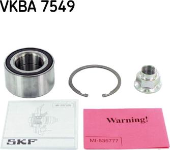 SKF VKBA 7549 - Комплект подшипника ступицы колеса unicars.by