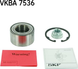 SKF VKBA 7536 - Комплект подшипника ступицы колеса unicars.by