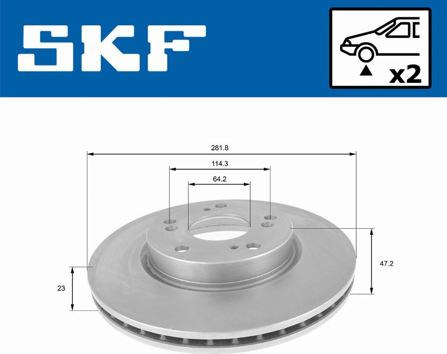 SKF VKBD 80095 V2 - Тормозной диск unicars.by