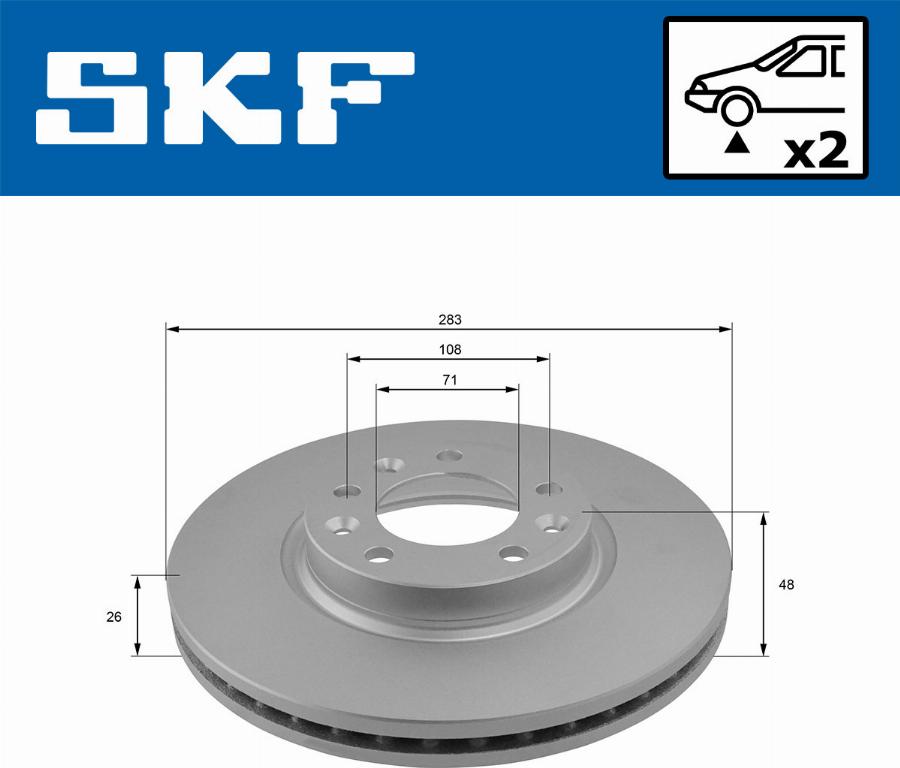 SKF VKBD 80061 V2 - Тормозной диск unicars.by