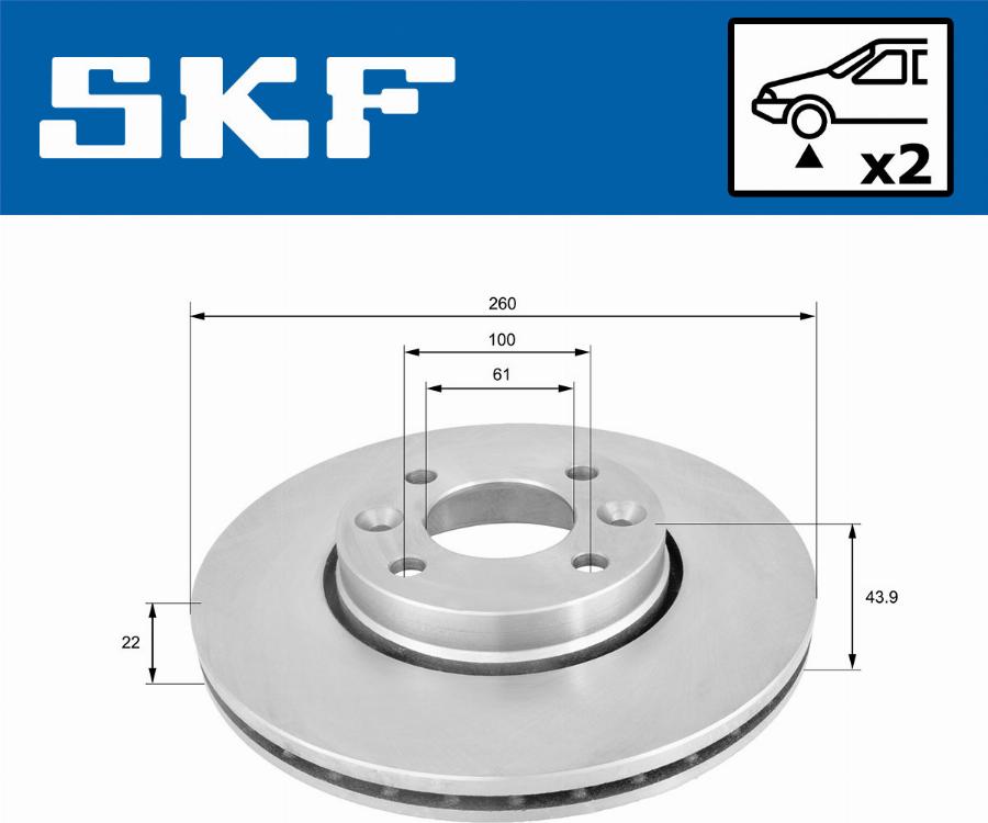 SKF VKBD 80004 V2 - Тормозной диск unicars.by