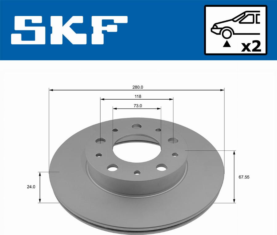 SKF VKBD 80036 V2 - Тормозной диск unicars.by