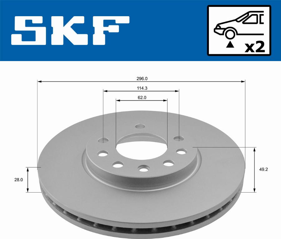 SKF VKBD 80168 V2 - Тормозной диск unicars.by