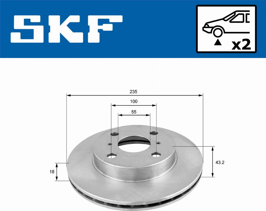 SKF VKBD 80302 V2 - Тормозной диск unicars.by