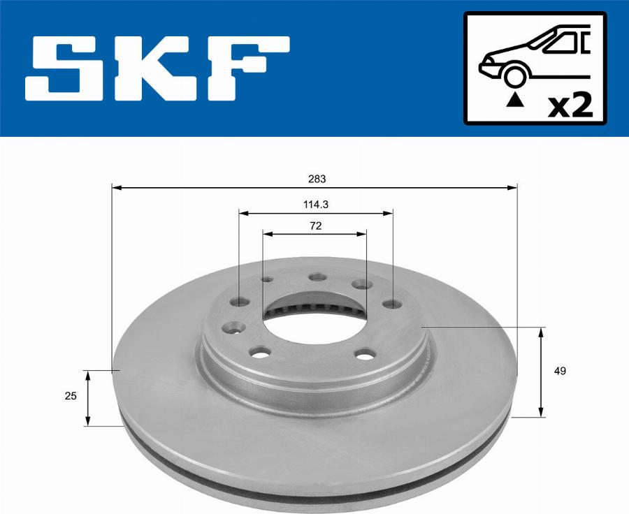 SKF VKBD 80275 V2 - Тормозной диск unicars.by