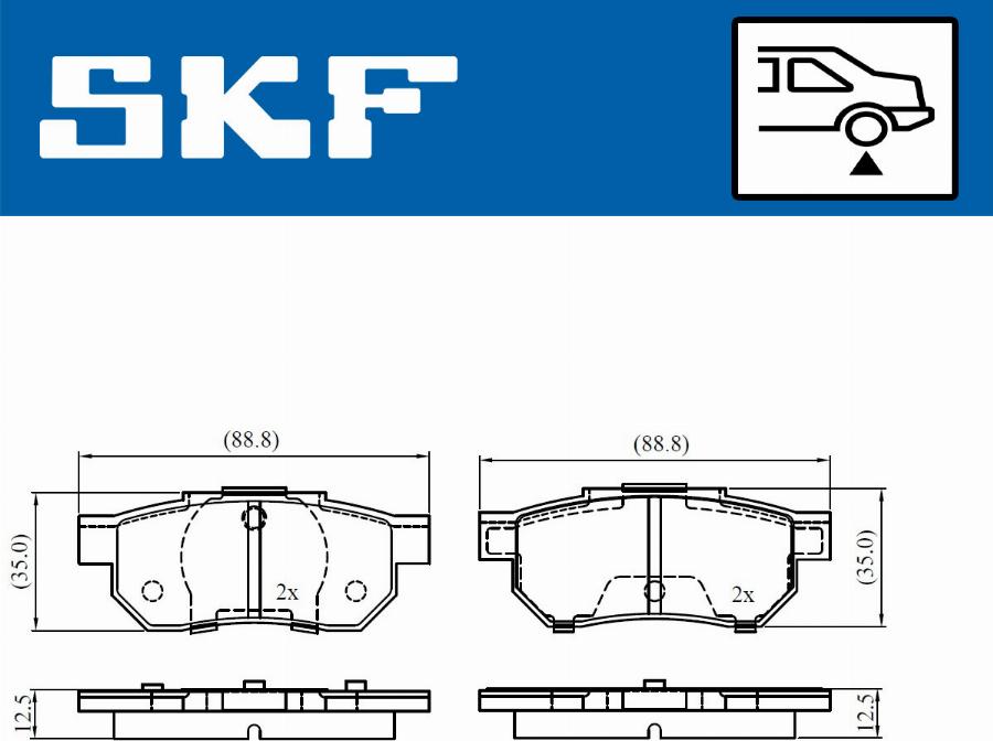 SKF VKBP 90996 - Тормозные колодки, дисковые, комплект unicars.by