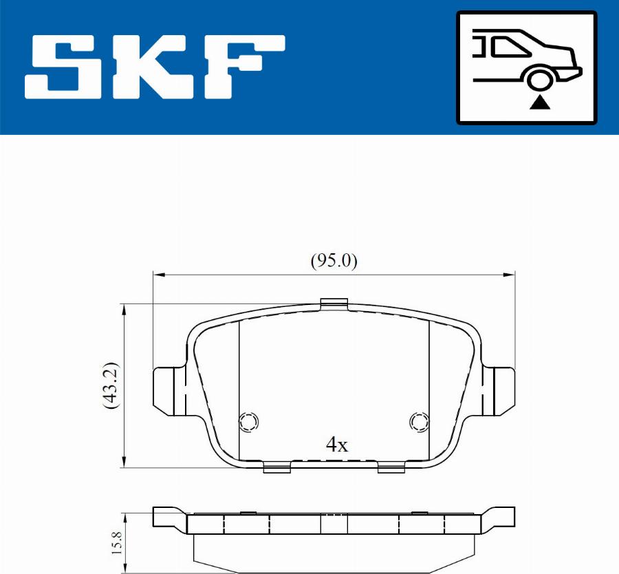 SKF VKBP 90498 - Тормозные колодки, дисковые, комплект unicars.by