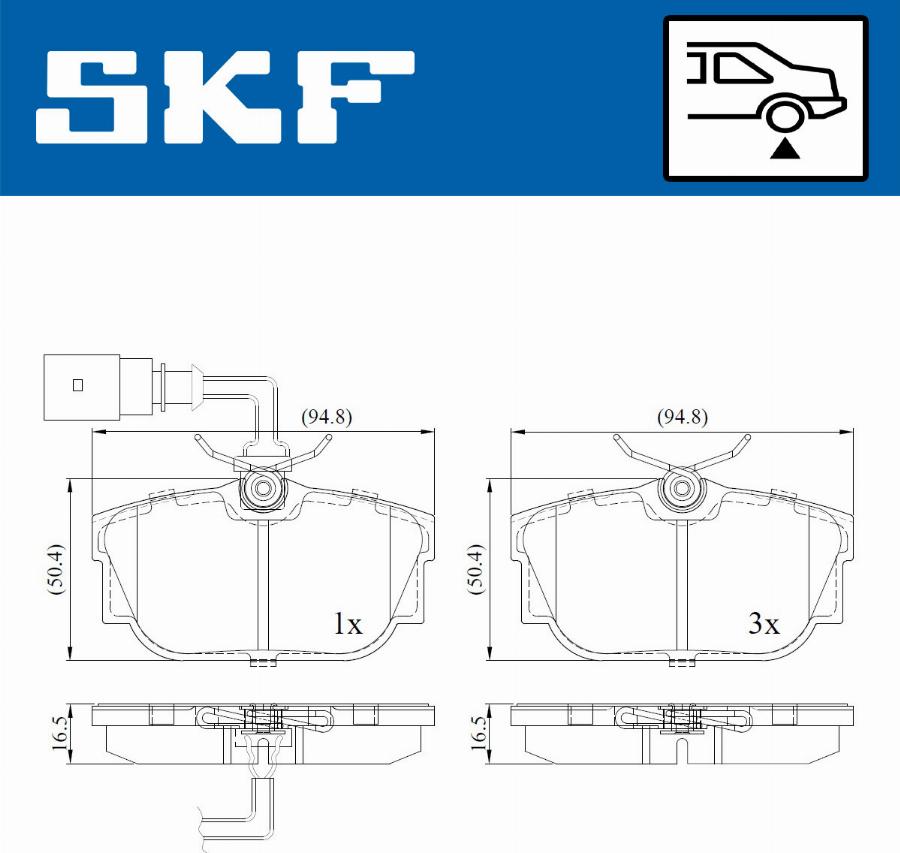 SKF VKBP 90493 E - Тормозные колодки, дисковые, комплект unicars.by