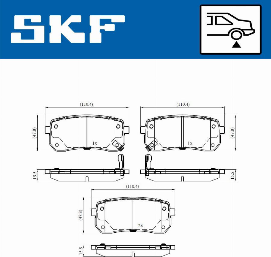 SKF VKBP 90464 A - Тормозные колодки, дисковые, комплект unicars.by