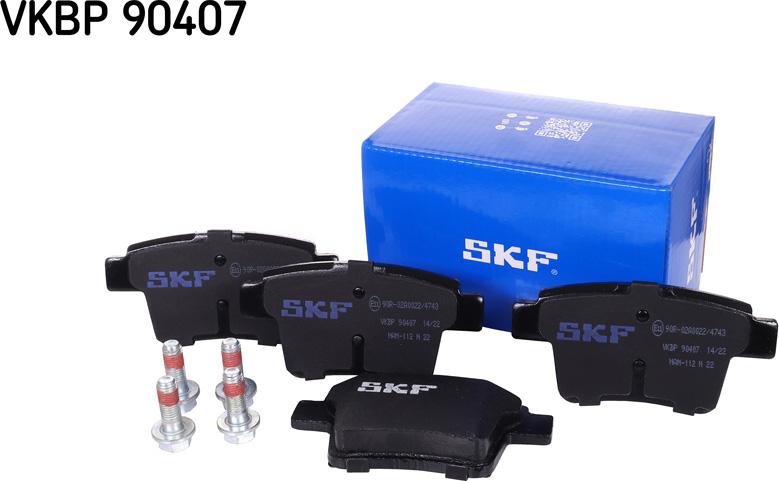 SKF VKBP 90407 - Тормозные колодки, дисковые, комплект unicars.by