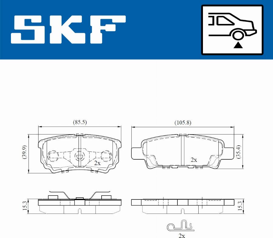 SKF VKBP 90416 A - Тормозные колодки, дисковые, комплект unicars.by