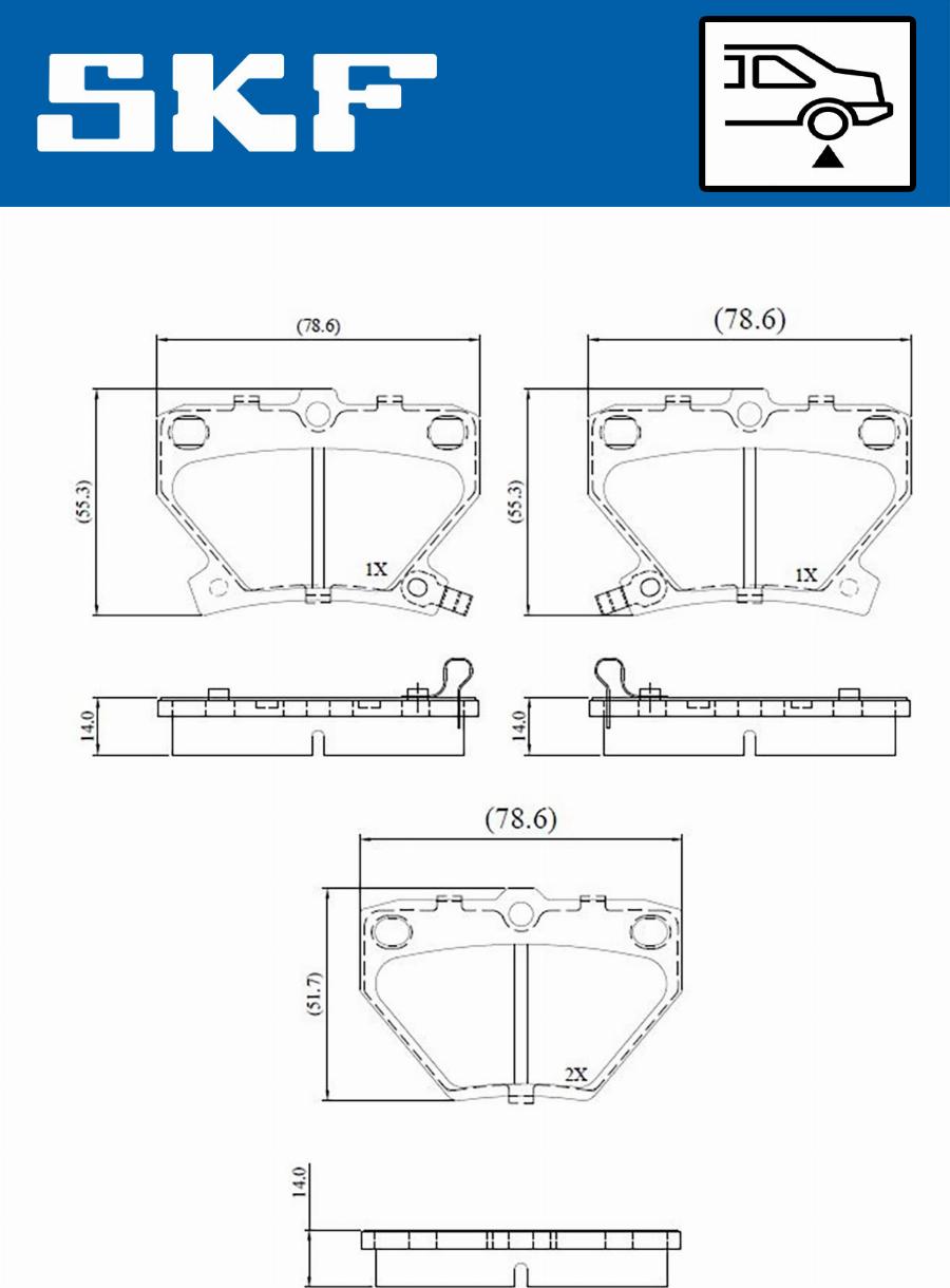 SKF VKBP 90559 A - Тормозные колодки, дисковые, комплект unicars.by