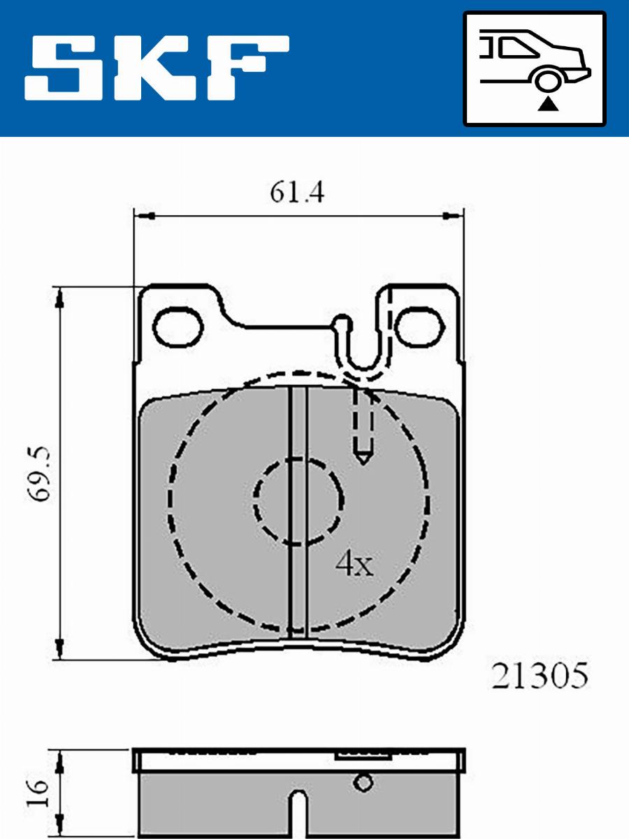 SKF VKBP 90502 - Тормозные колодки, дисковые, комплект unicars.by