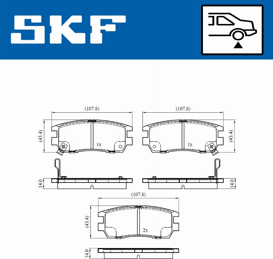 SKF VKBP 90571 A - Тормозные колодки, дисковые, комплект unicars.by