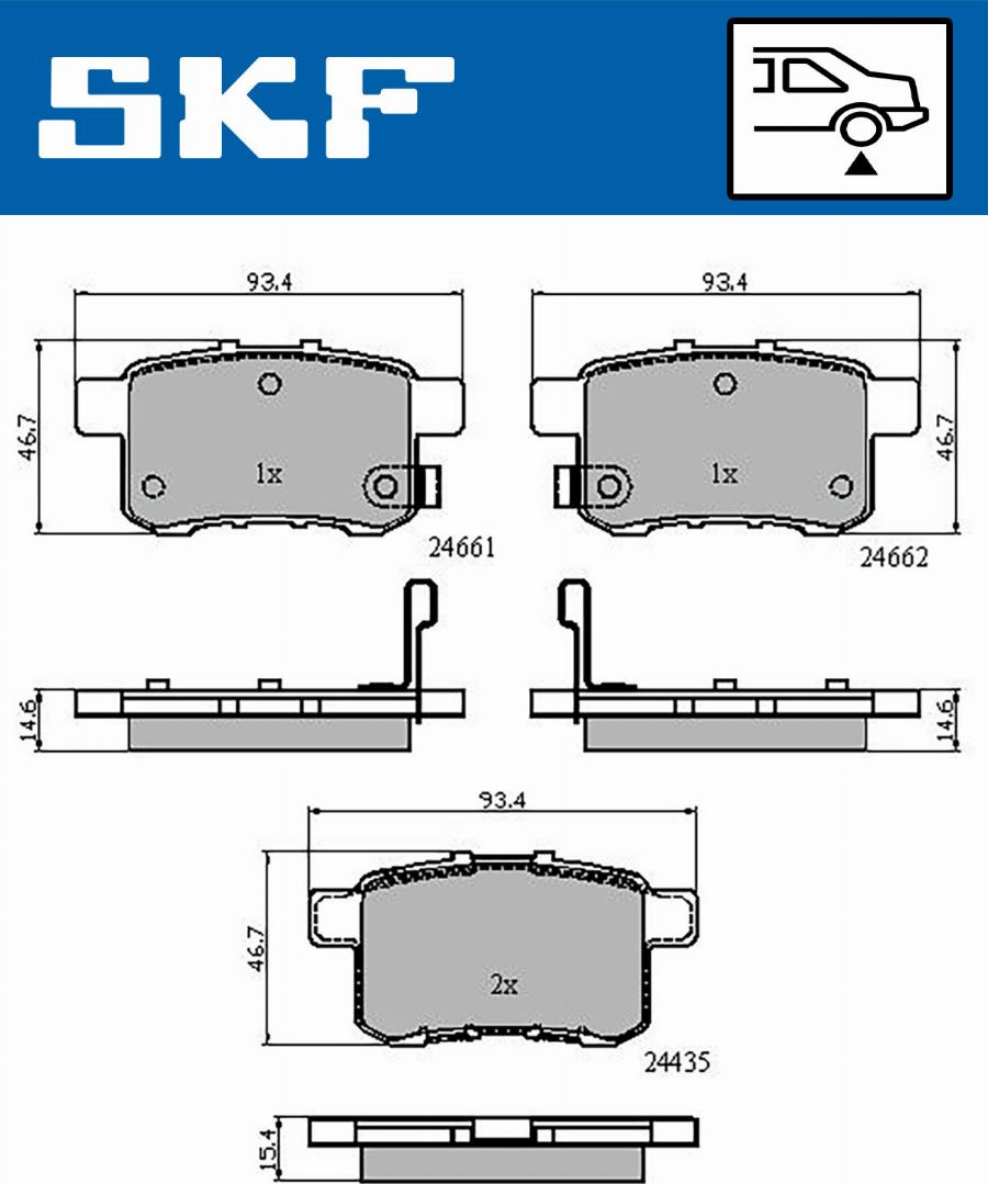 SKF VKBP 90613 A - Тормозные колодки, дисковые, комплект unicars.by