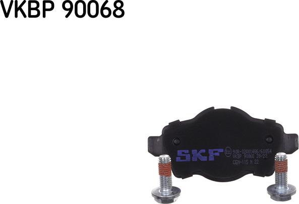 SKF VKBP 90068 - Тормозные колодки, дисковые, комплект unicars.by