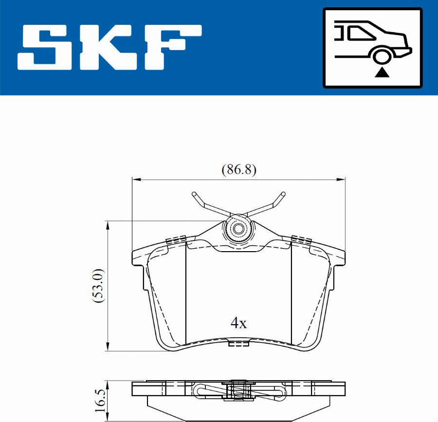 SKF VKBP 90036 - Тормозные колодки, дисковые, комплект unicars.by