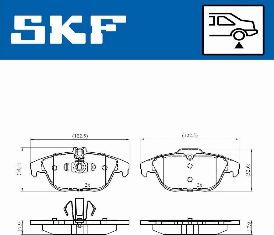 SKF VKBP 90114 - Тормозные колодки, дисковые, комплект unicars.by