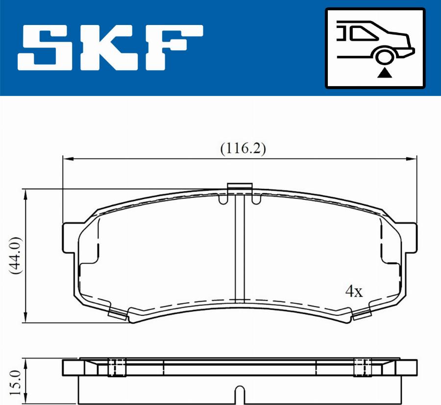 SKF VKBP 90136 - Тормозные колодки, дисковые, комплект unicars.by