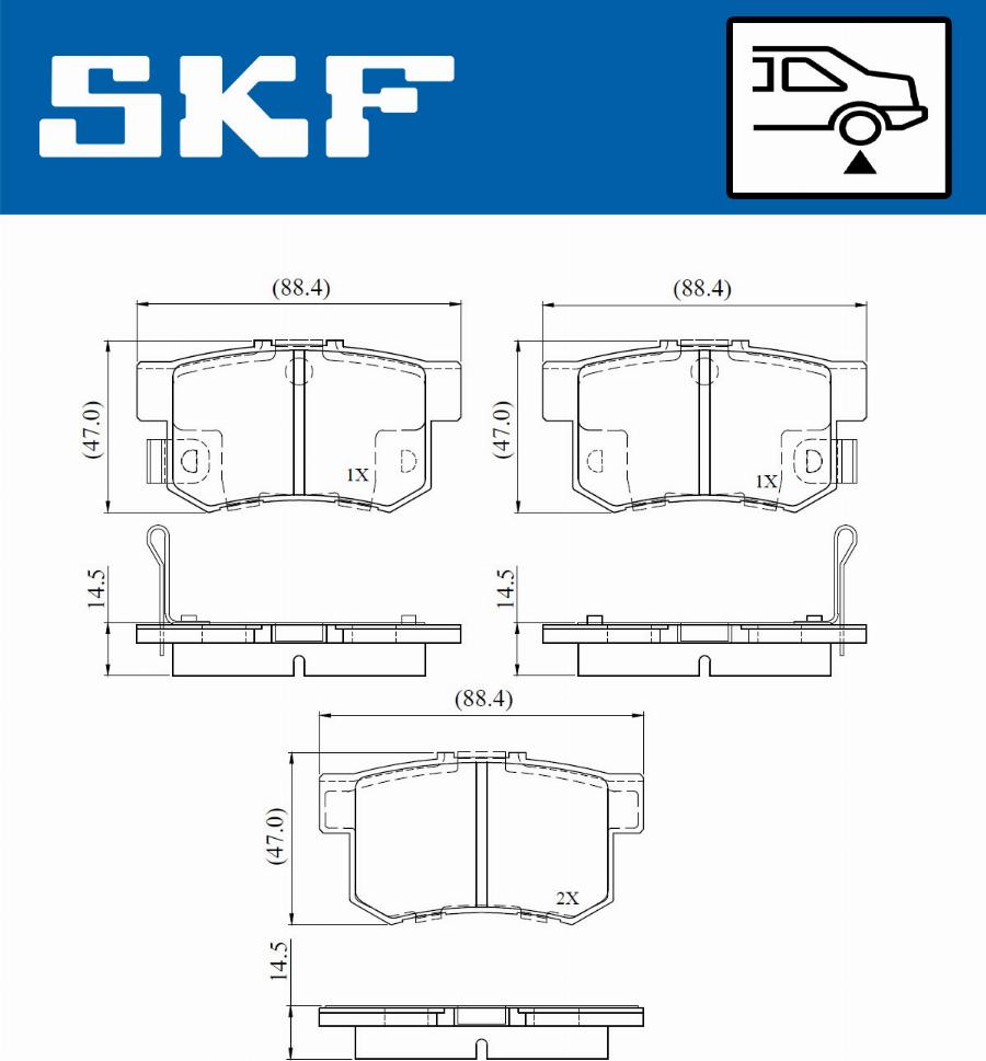 SKF VKBP 90867 A - Тормозные колодки, дисковые, комплект unicars.by