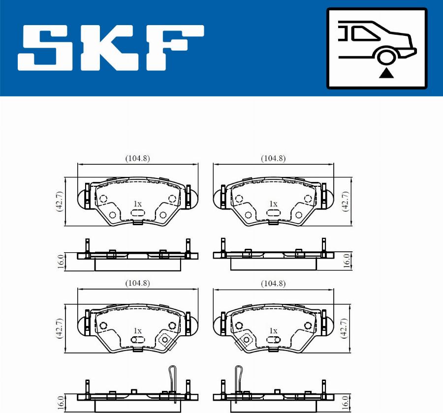 SKF VKBP 90806 A - Тормозные колодки, дисковые, комплект unicars.by