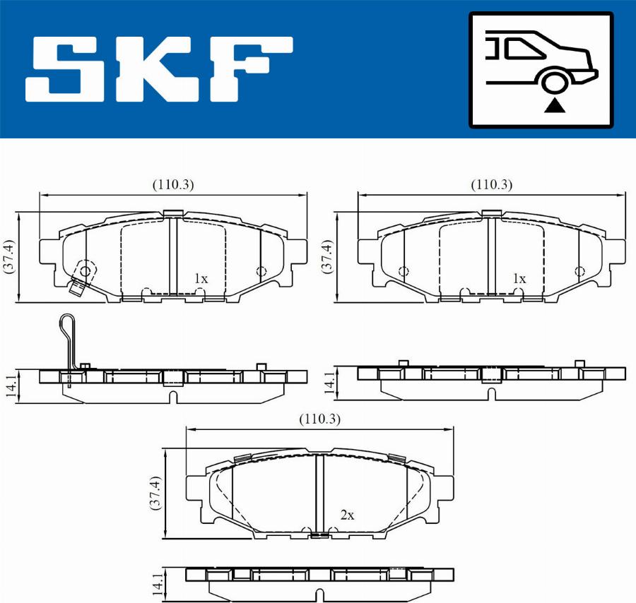 SKF VKBP 90357 A - Тормозные колодки, дисковые, комплект unicars.by